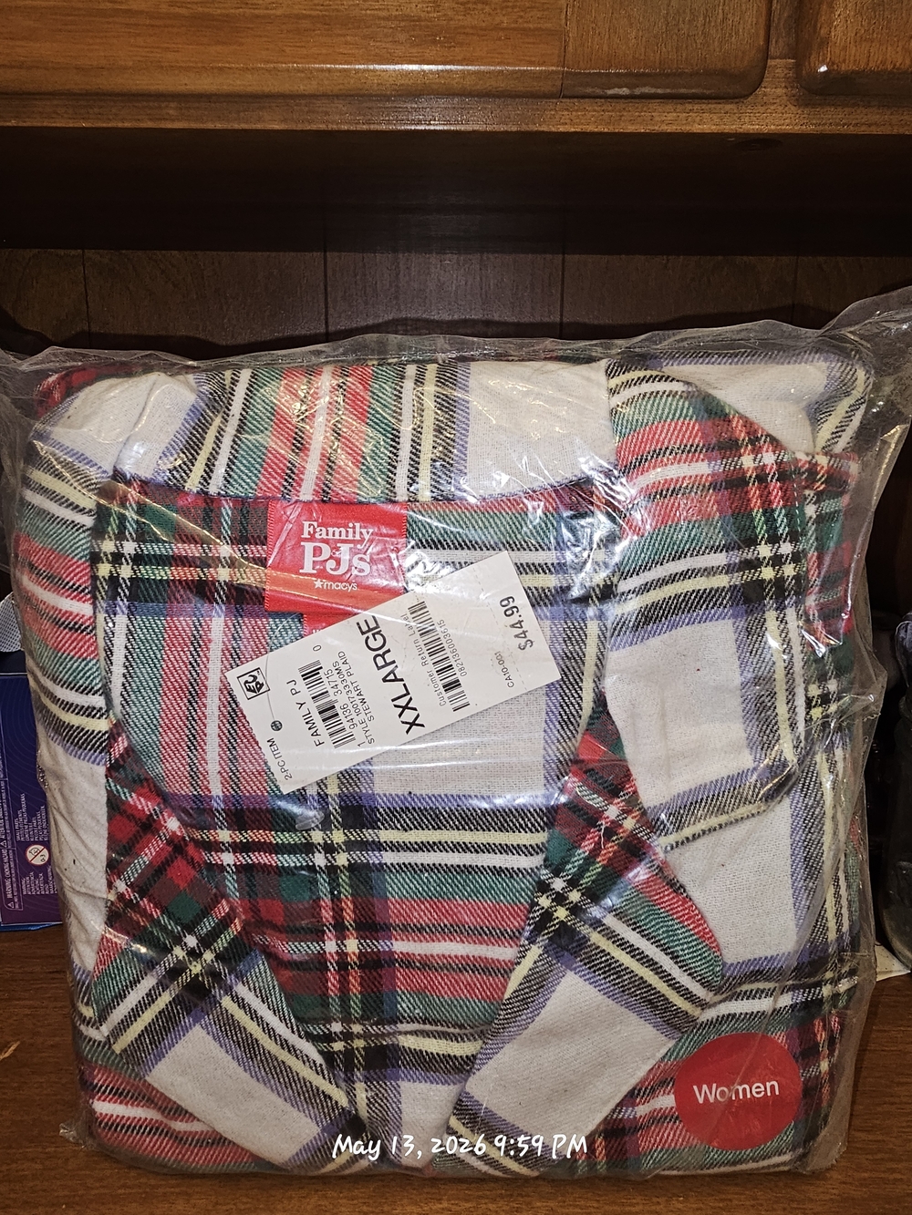 Family Pajamas Women Plaid Flannel Pajama Set - Red Green White